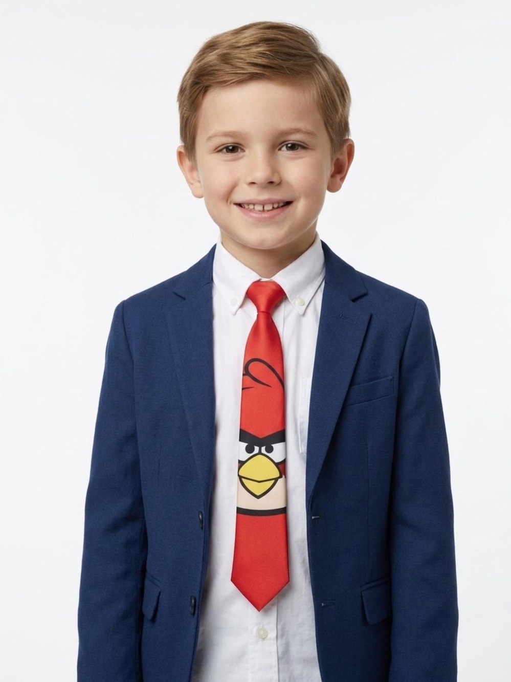 Angry Birds Red Bird Boys Clip-On Necktie Red Novelty Tie 14" NWOT